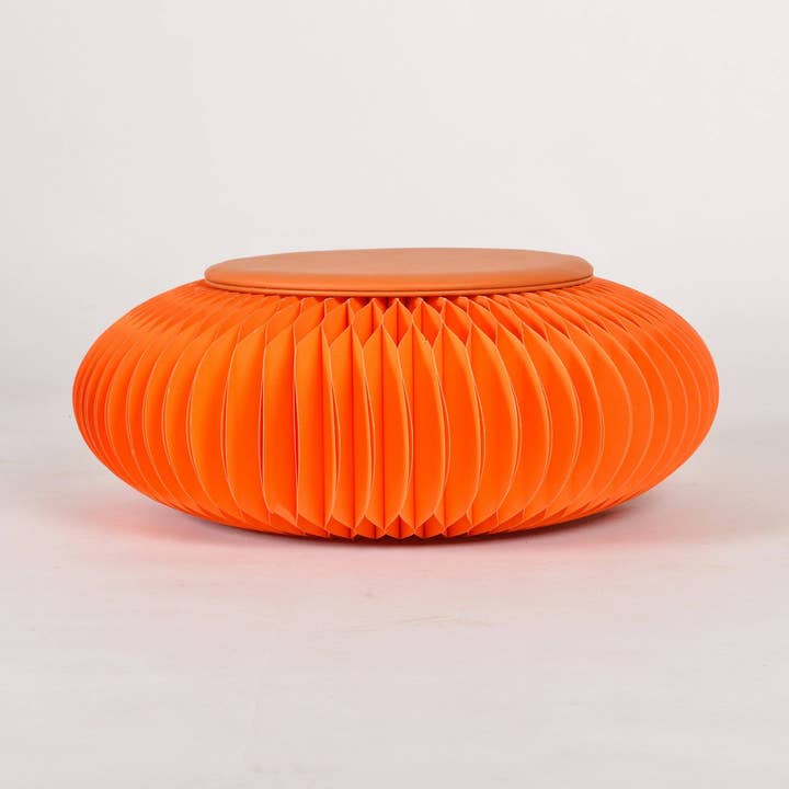Paper Foot Stool - Orange for wholesale by Paper Lounge