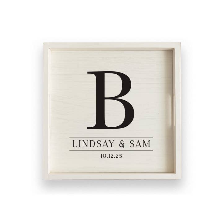B Lindsay & Sam Personalized Wooden Serving Tray for wholesale by Rustic Marlin