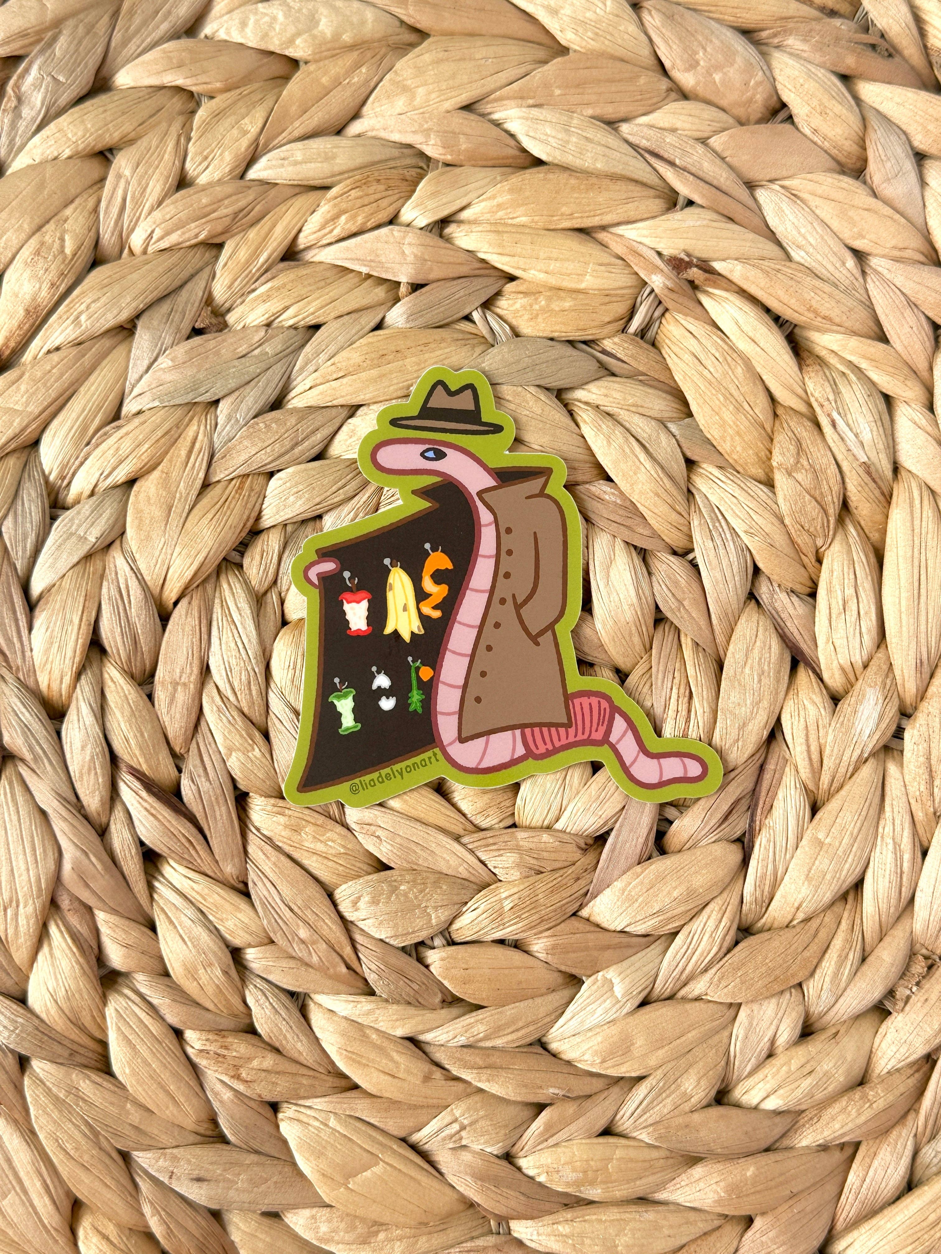 liadelyonart - Wholesale Sticker - Shady Worm Vinyl Sticker, 3x3 in.2