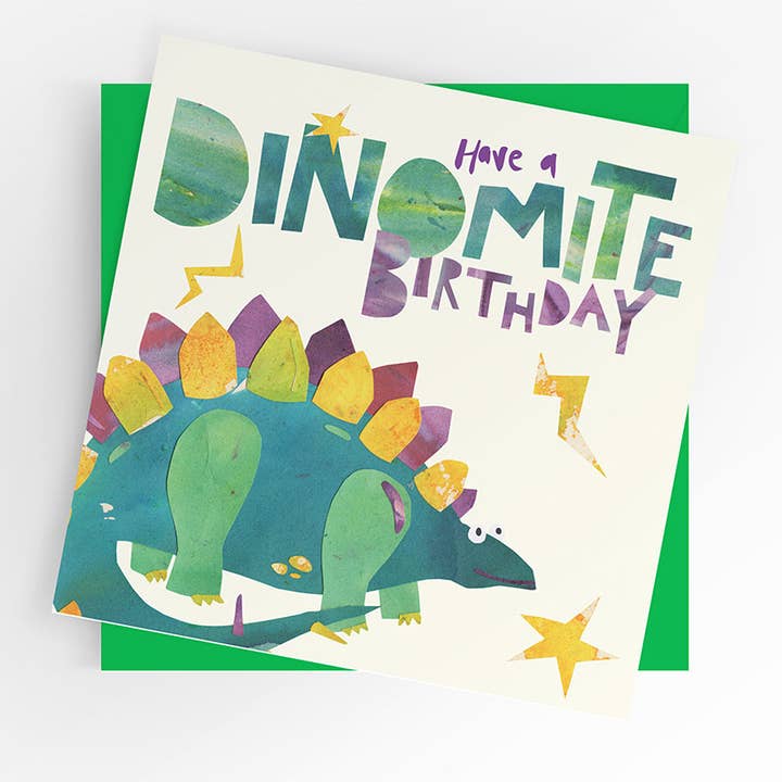 Dino birthday card, boy birthday card, dinosaur for wholesale by Under the Willow Tree