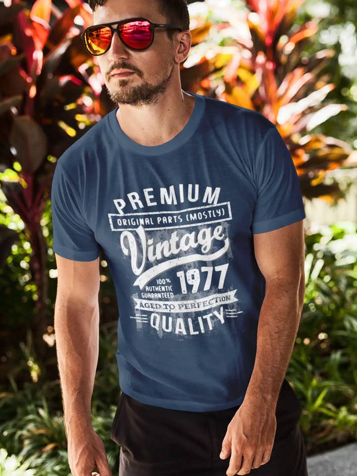 ULTRABASIC - Graphic Men's 1977 Aged to Perfection Birthday Gift T-Shirt for wholesale by ULTRABASIC