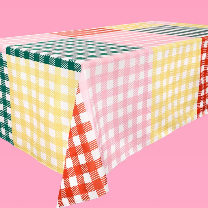 xo, Fetti - Wholesale Tablecloth - Camp Bride Gingham Washable Tablecloth, Bday Party