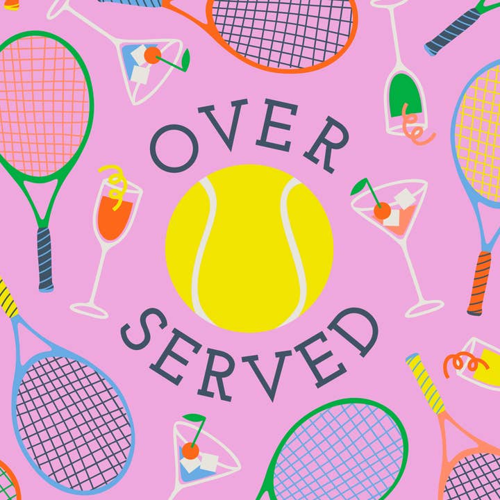 Funny Tennis Cocktail Napkins | Overserved for wholesale by soiree-sisters