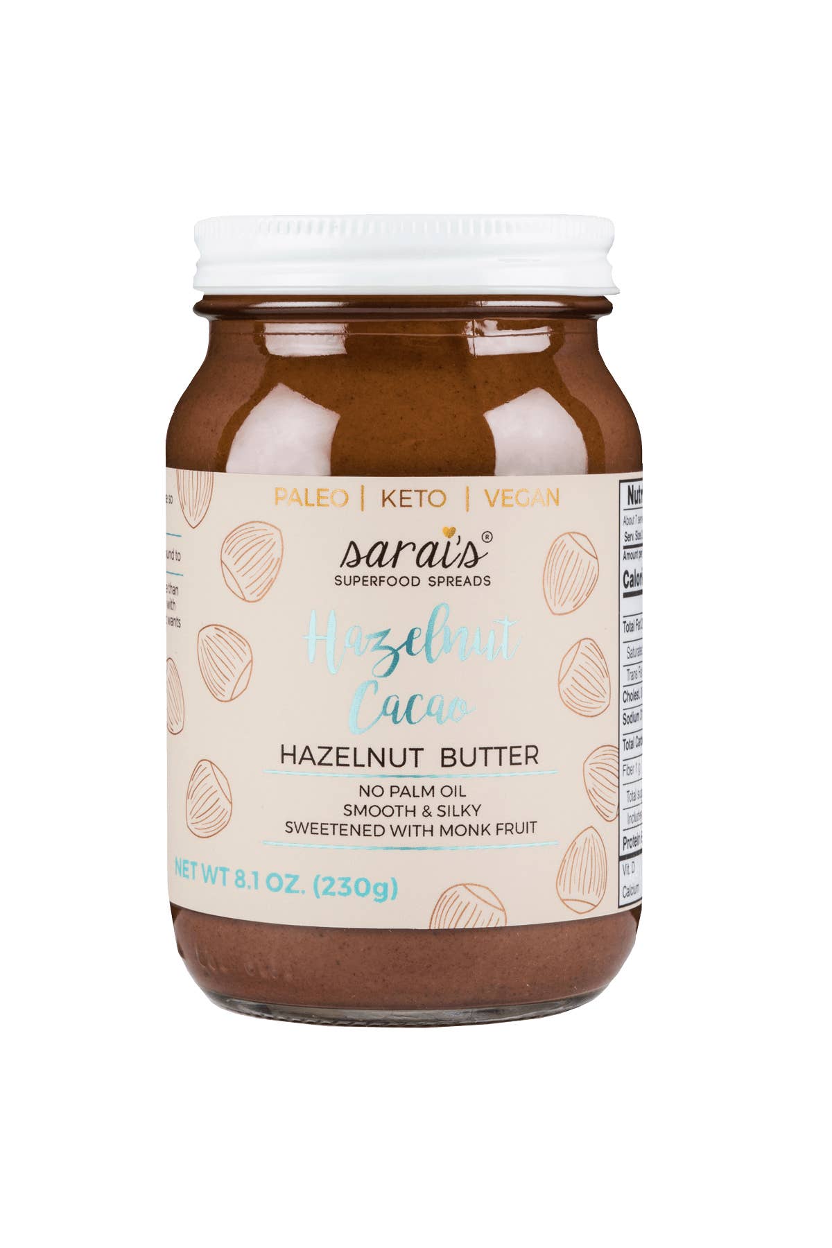 Sarai's Superfood Spreads - Vendita all'ingrosso Burro di frutta secca - Burro Nocciola Cacao