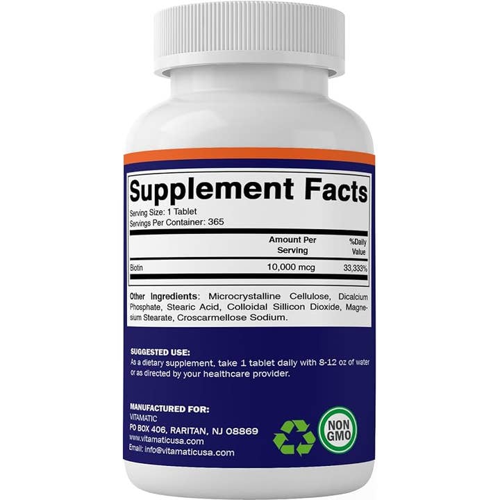 Vitamatic - Wholesale Oral Supplement/Vitamin - Vitamatic Biotin 10mg | 365 Tablets