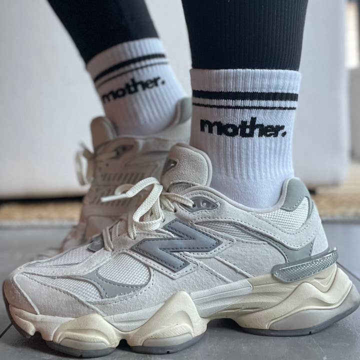 Mother. Throwback Half Crew Striped Socks for wholesale by Mother Hats