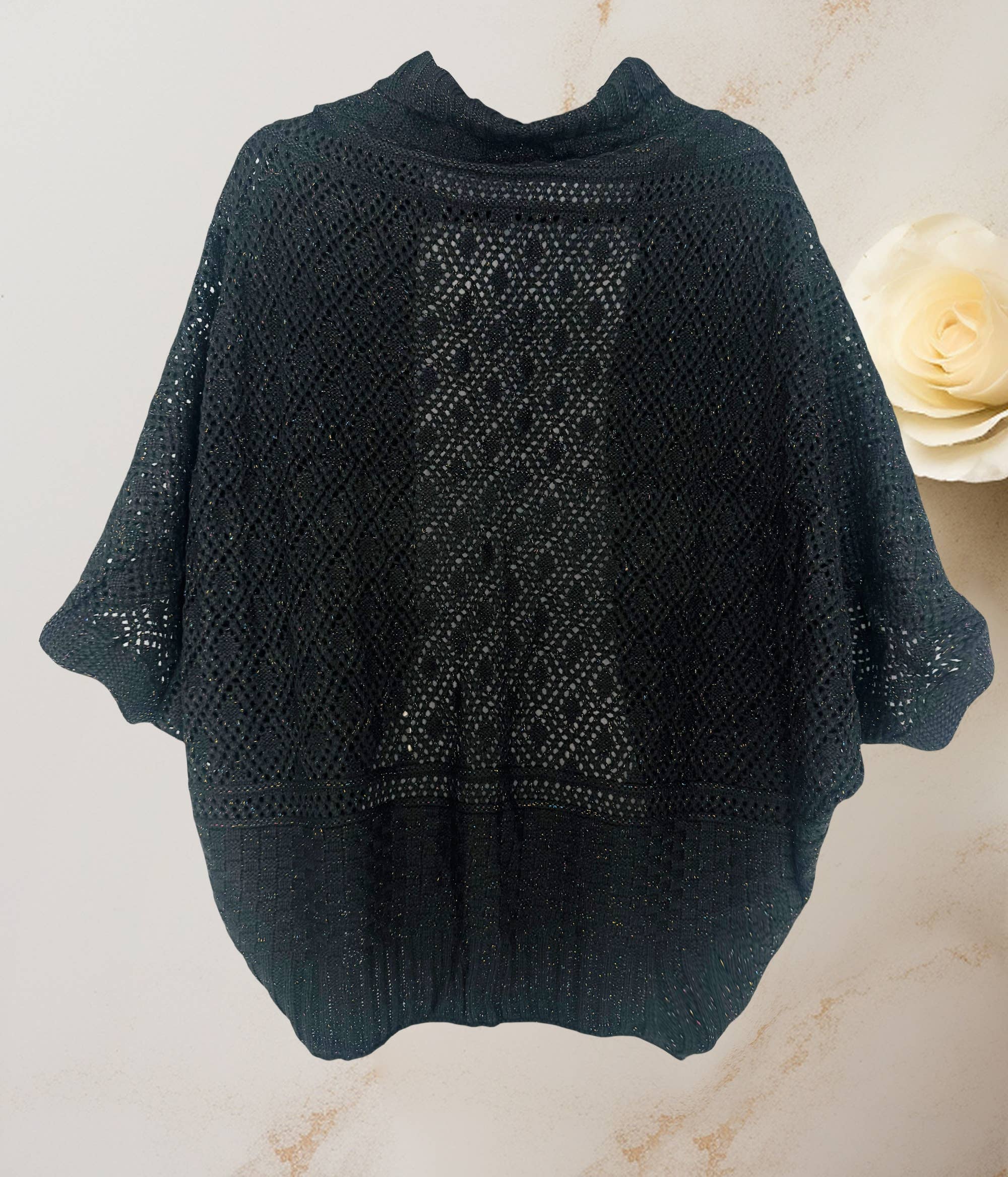 JC Sunny Fashion – wholesale Cardigan – Women’s – Knitted Hollow-Out Cardigan with Metallic Thread Accents5