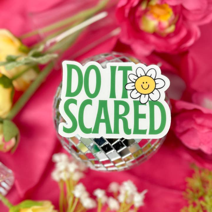 The Vibrant Book Club - Wholesale Sticker - Do It Scared Sticker