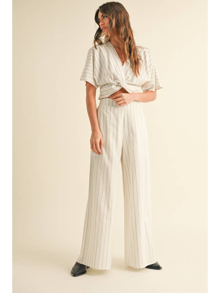 MIOU MUSE - Wholesale Pants - Women's - P4277ST STRIPE PATTERN PANTS WITH ELASTIC WAIST3