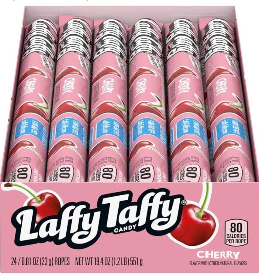 O'Shea's Candies Sweet Shop - Wholesale Taffy - Nostalgic 1975 “ROPES” LAFFY TAFFY Strawberry 🍓 24CT Box1