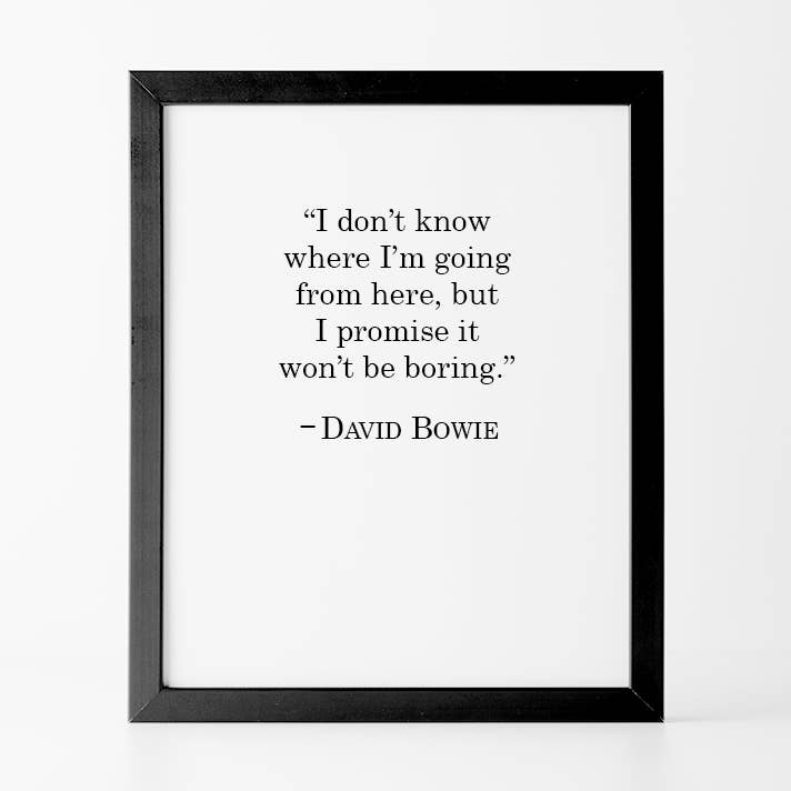 David Bowie Motivacional Cotação na Madeira Sinal Minimalista por atacado de The Good Co.