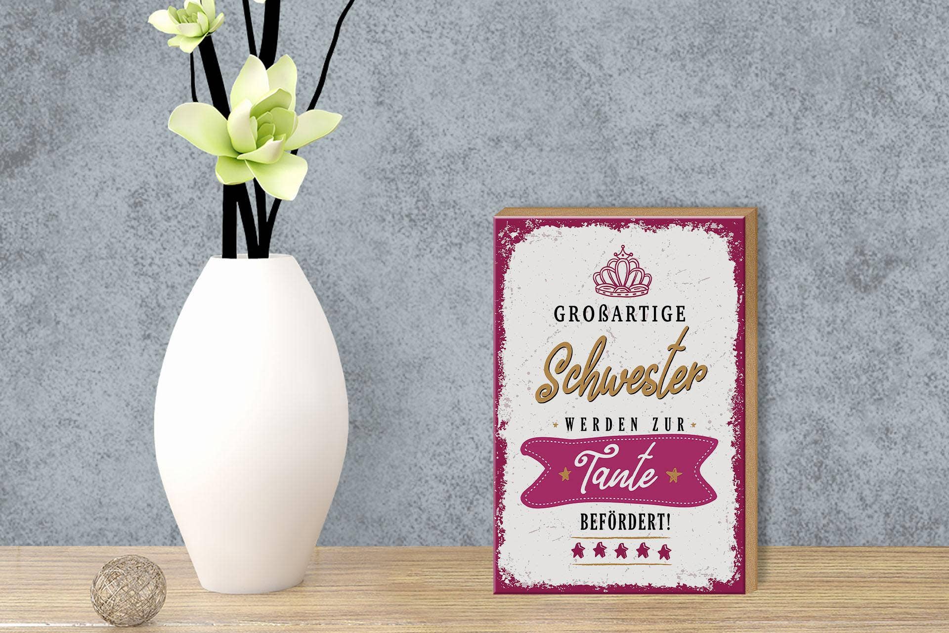 Femer - Wholesale Sign - Wooden sign saying Great sister become aunt 12x18 cm sign3