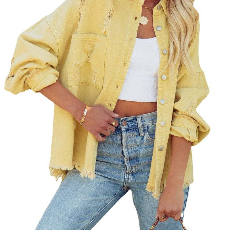 SALINA TRADING INC - Wholesale Denim Jacket - Women's - Women Autumn Winter Vintage Colored Denim Jacket8