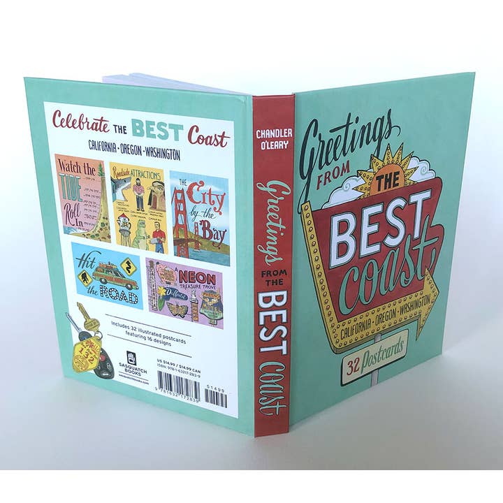 Anagram Press - Wholesale Postcard Set - Greetings From The Best Coast Book of 32 Postcards1