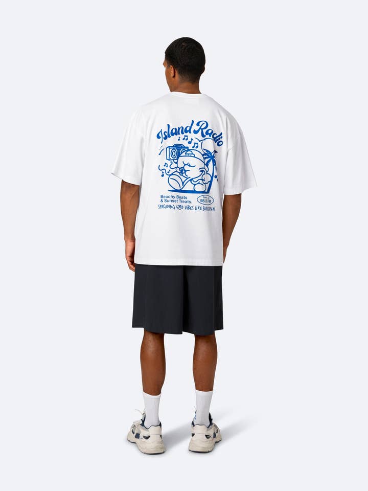 Island Radio T-Shirt - White for wholesale on Faire6