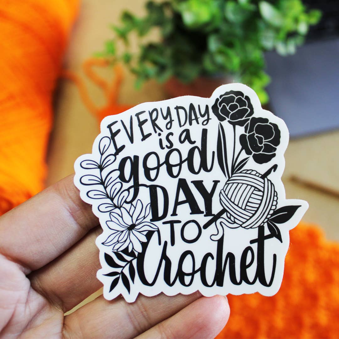Anna B. Shop – Engroshandel Klistermærke – Hverdagen er en god dag at hækle klistermærke1