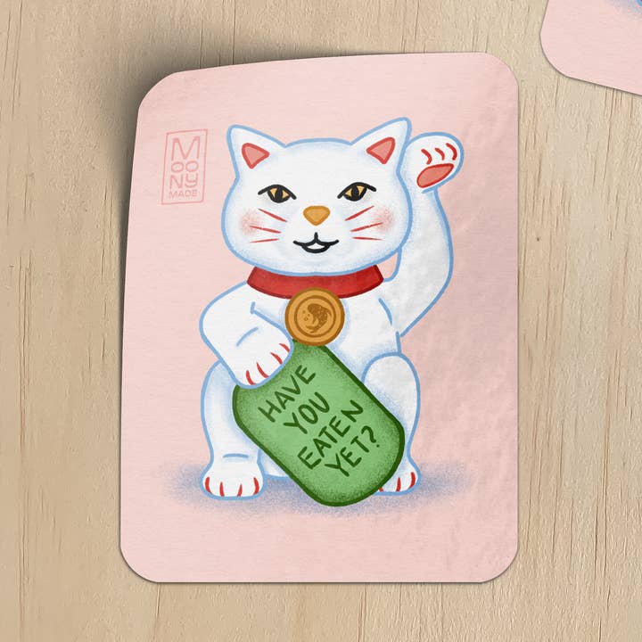 Comrade Lucky Cat Vinyl Sticker for wholesale by Moonymade