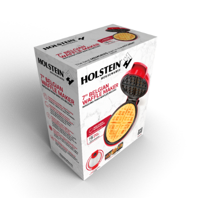 7" BELGIAN WAFFLE MAKER RED STAINLESS STEEL for wholesale on Faire7
