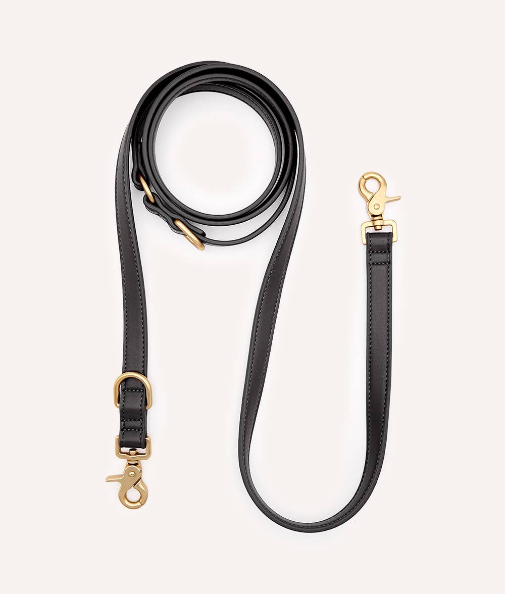 CAFIDE - Wholesale Pet Leash - Dog - Black Vegan Leather Multi-Position Strap, Jala0