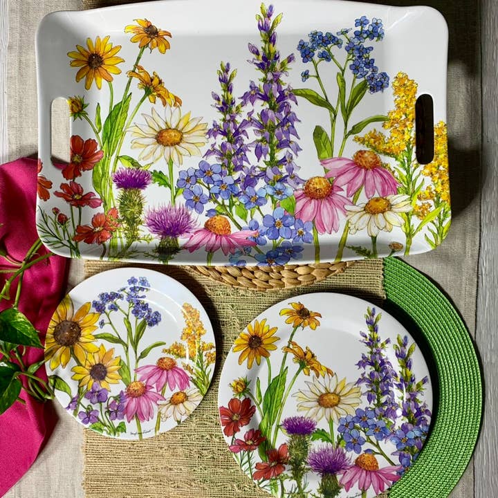 Bamboo Table - Wholesale Dinner Plate - Wildflower Floral Garden Bamboo Dinner Plate7