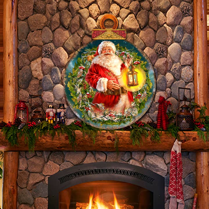 Designocracy - Wholesale Door Hanger - Enchanted Ball Christmas Santa Door Hanger D.Gelsinger2