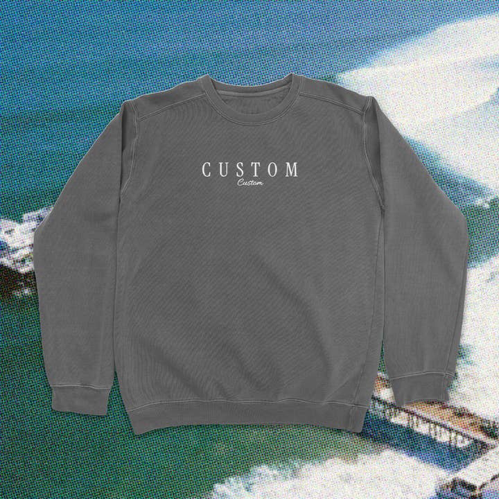 Island View Outfitters - Wholesale Sweatshirt - Unisex - *CUSTOM* Embroidered Wave Wash Crewneck1