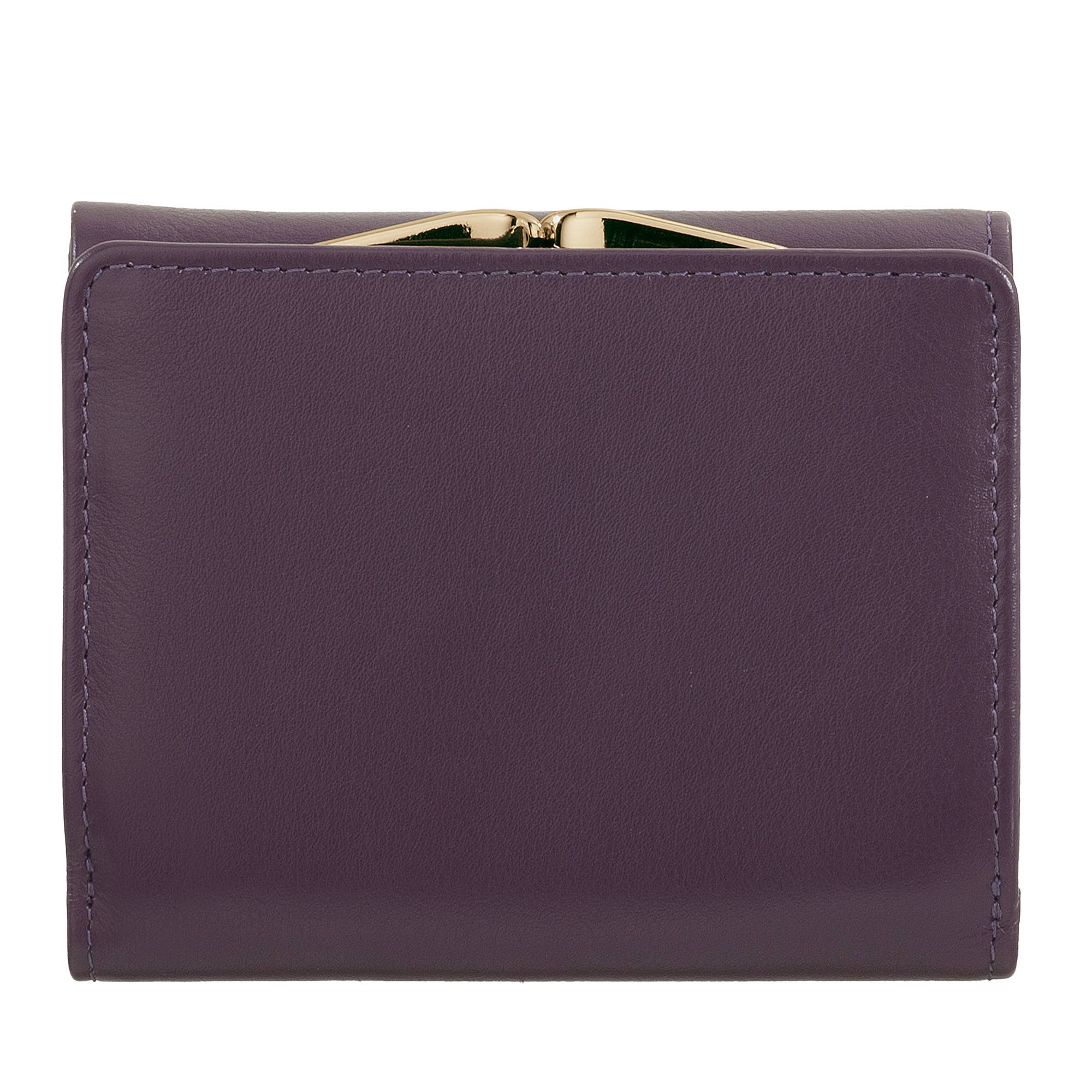 dudu - Vendita all'ingrosso Portafogli - Donna - Portafoglio Compatto in Pelle da Donna Dudu Clic Clac Viola Scuro1