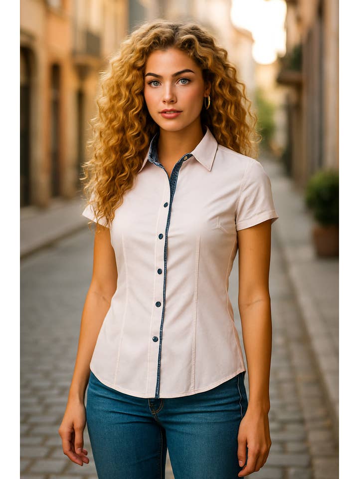 A Woman we Love - Wholesale Button Down Shirt - Women's - Pack of 20 Spring-Summer Blouses – Ultra-Lightweight Fabric 7