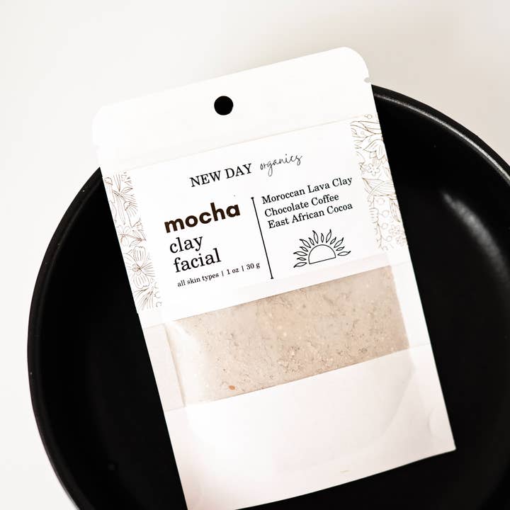 Café Moka & Masque Visage à l'Argile pour la vente par New Day Organics LLC