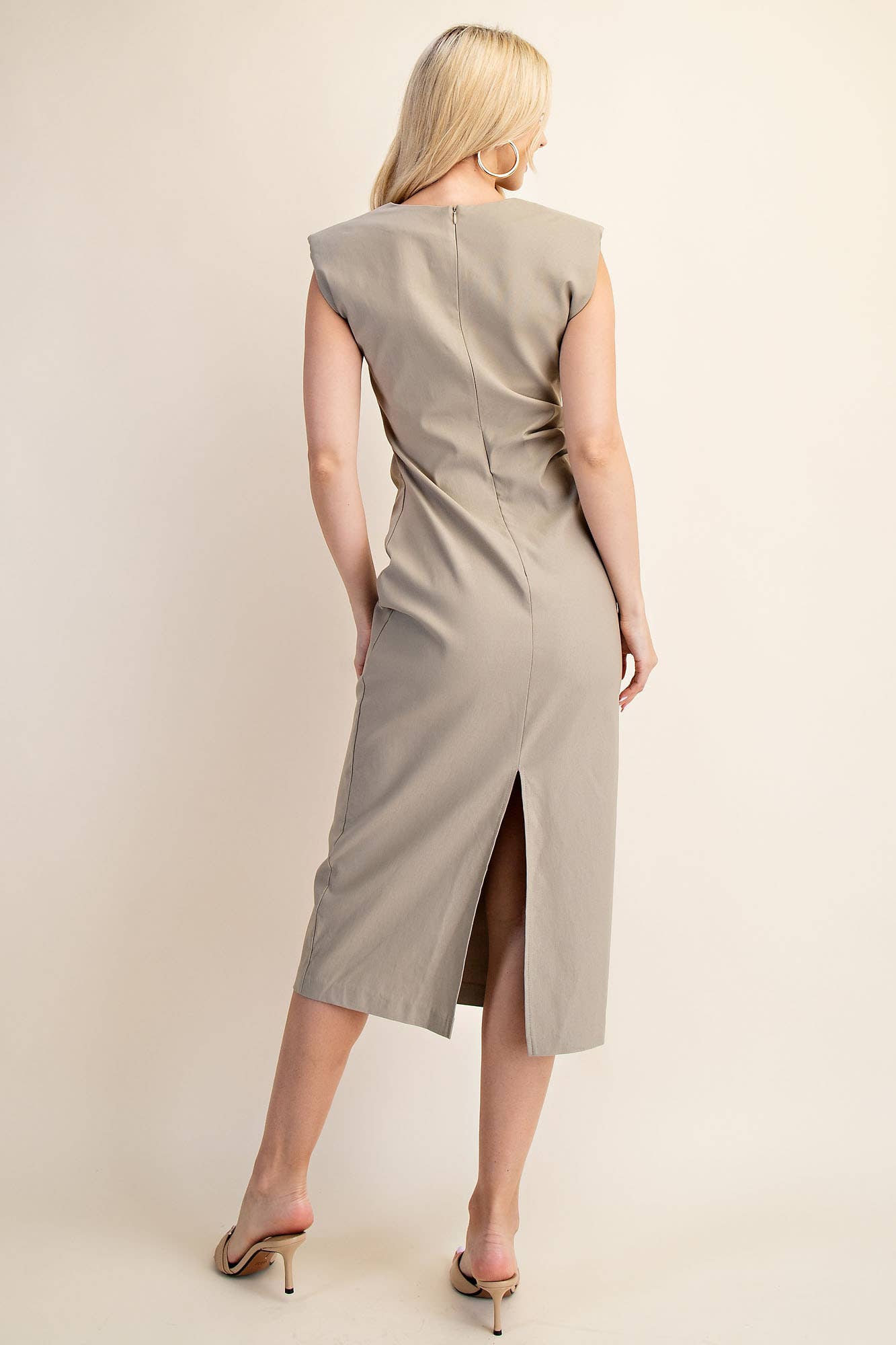 Glam - Wholesale Dress - Women's - Round Neck Sleeveless Midi Dress13