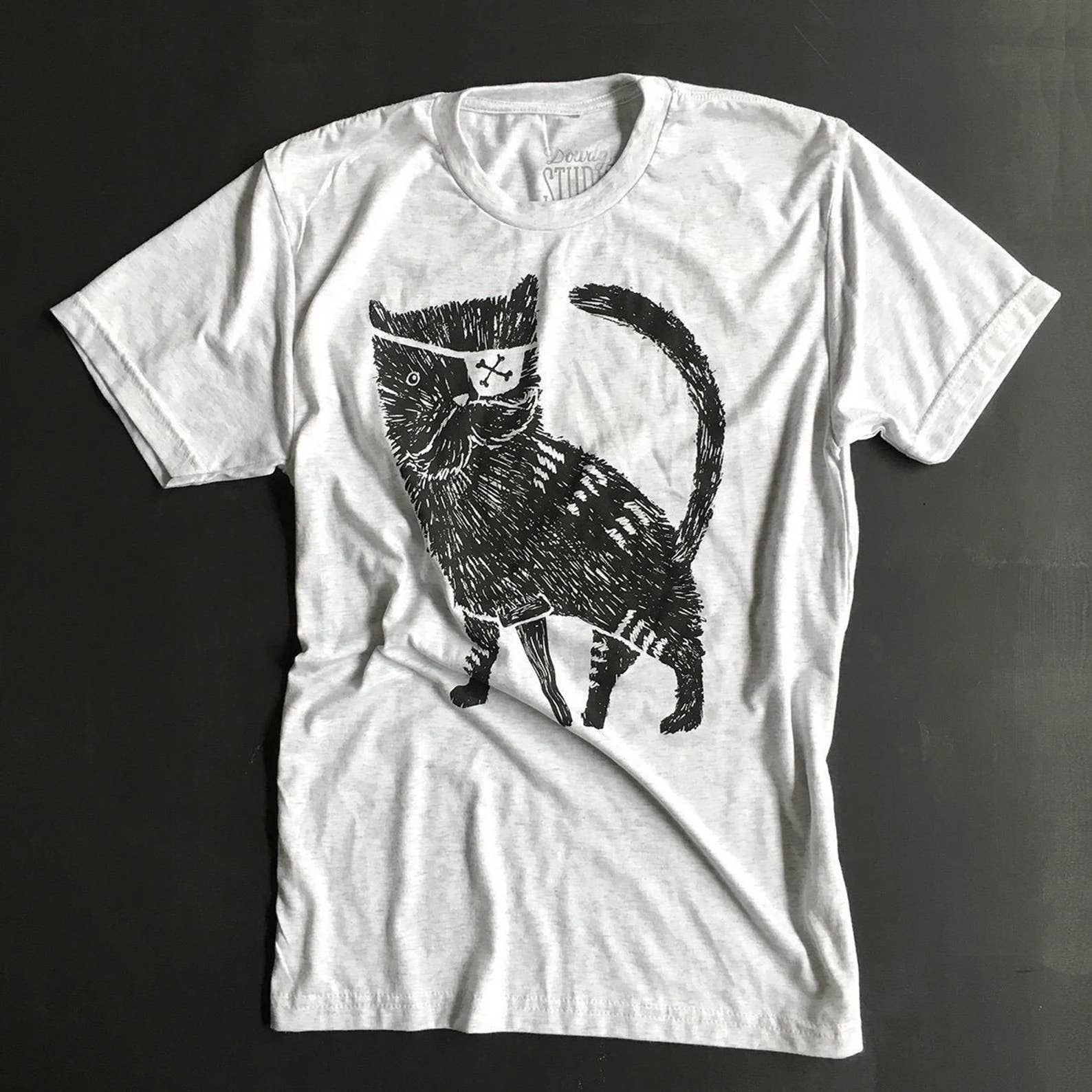 Dowdy Studio - Wholesale Screen Printed T-Shirt - Unisex - Pirate Kitty | Unisex tee1