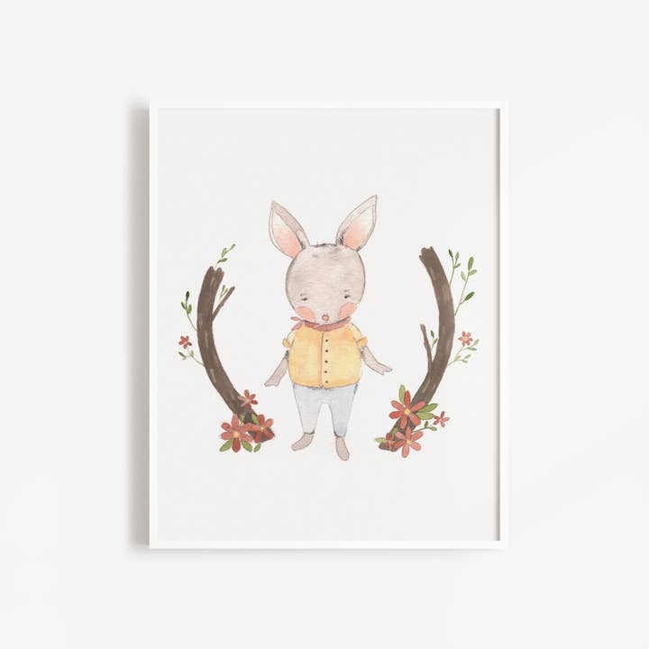 Bunny Wreath Art Print for wholesale by Candace Wiant Art