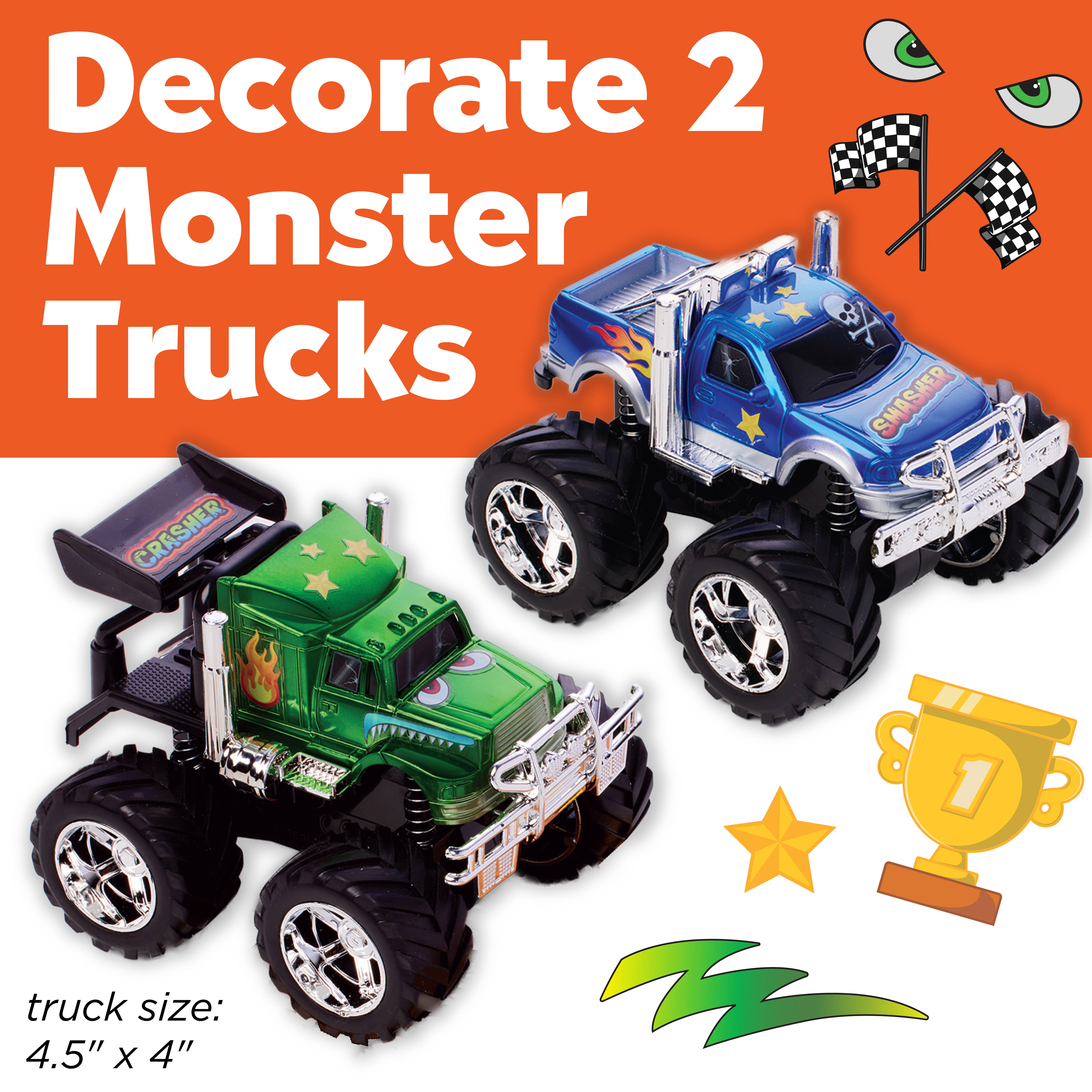 Faber-Castell / Creativity for Kids - Vente Voiture/camion miniature – enfant - Kit de bricolage Décorez 2 Monster Trucks pour enfants5