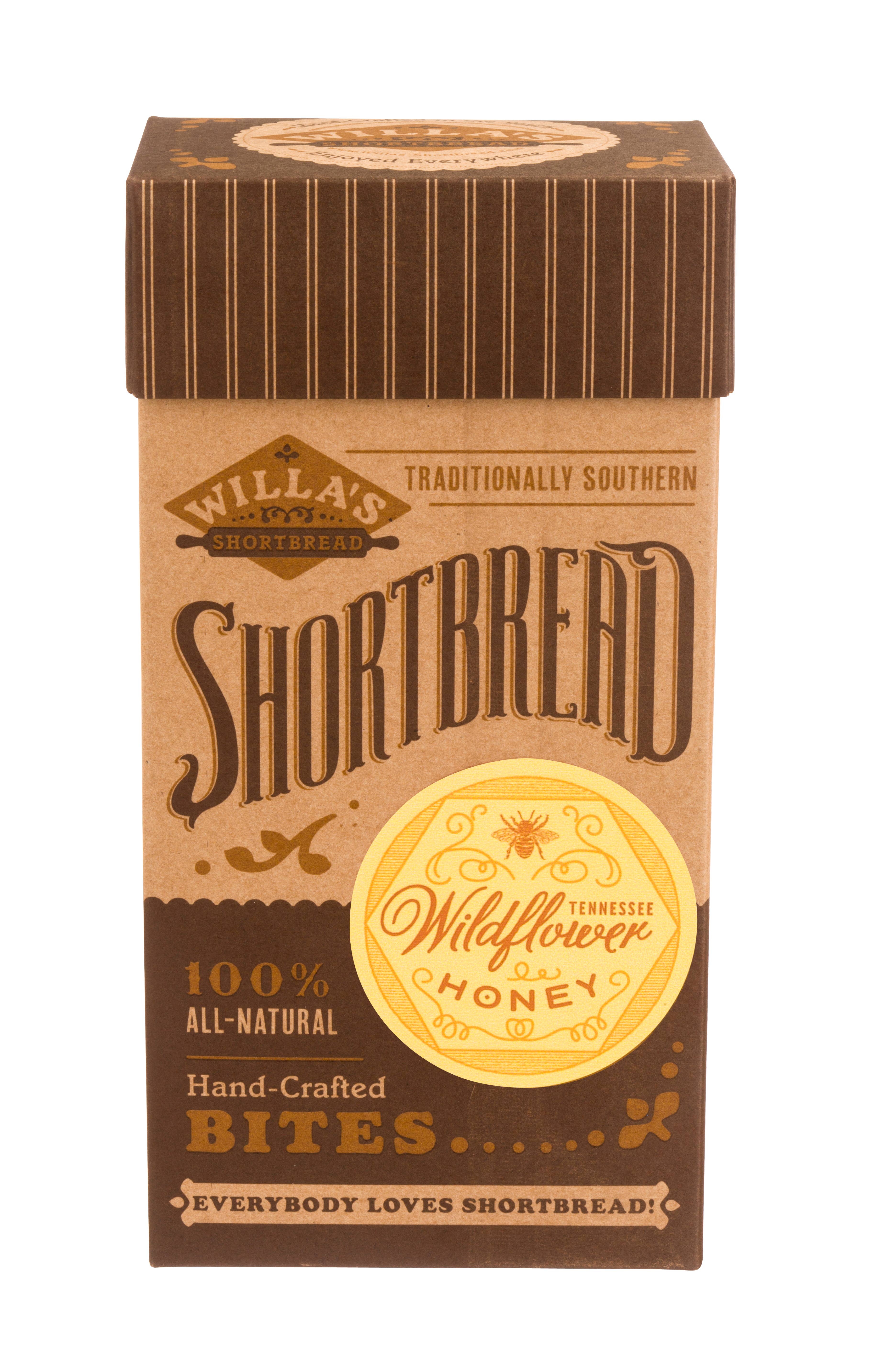 Willa's Shortbread - Wholesale Cookie - Wildflower Honey Shortbread - Fliptop Kraft Box