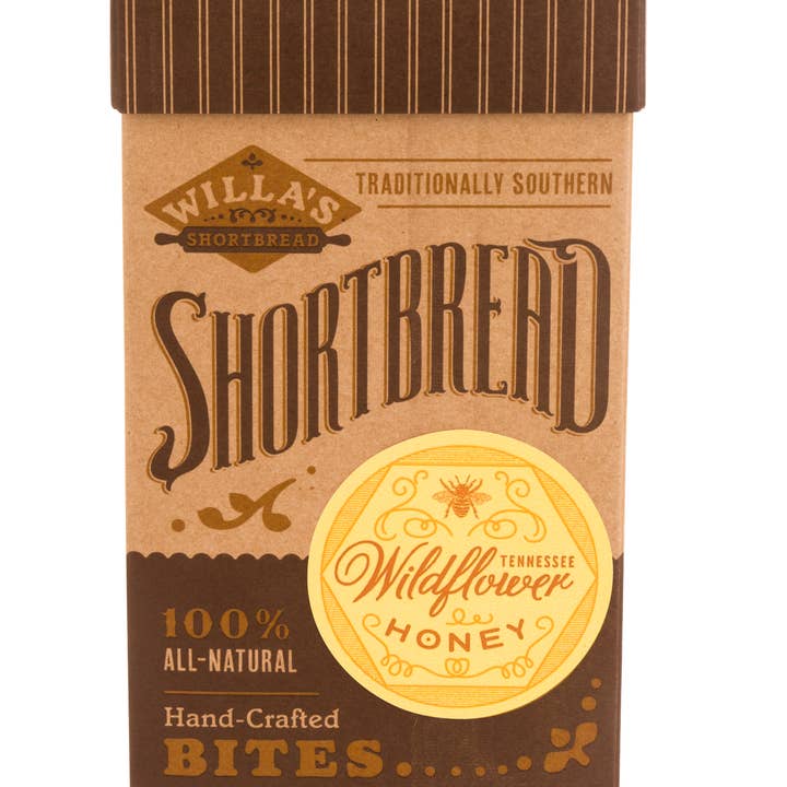 Willa's Shortbread - Wholesale Cookie - Wildflower Honey Shortbread - Fliptop Kraft Box0