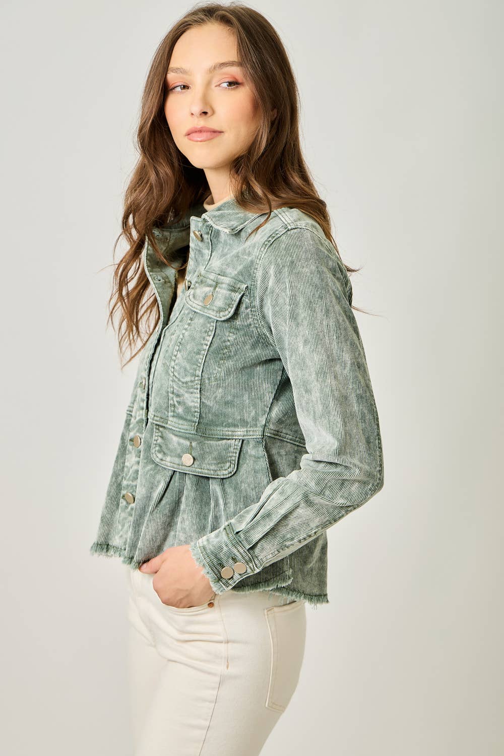 Mystree – wholesale Denim jacket – Women's – 61134 Washed Denim Peplum Jacket11