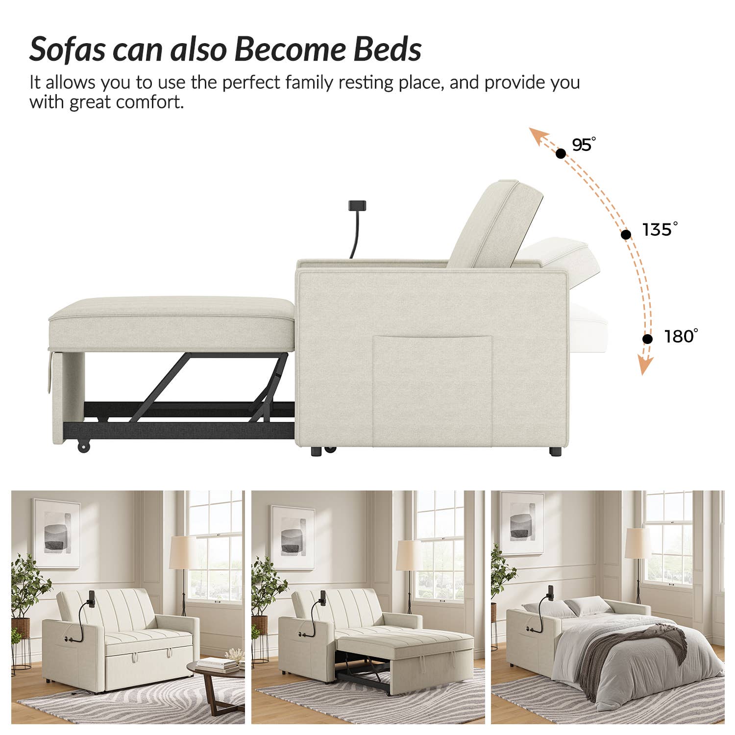 Karat Home - Wholesale Sofa - Duane Upholstered Sleeper Sofa9