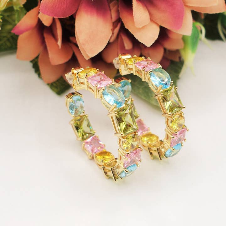 Daemon srls - Wholesale Hoop Earrings - CHARIS big hoops - Orecchini a cerchio con Cubic Zirconia4