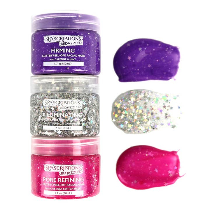 Innovarix - Wholesale Skincare Face Mask - Spascriptions BeDazzled Glitter Peel-Off Face Mask - Trio