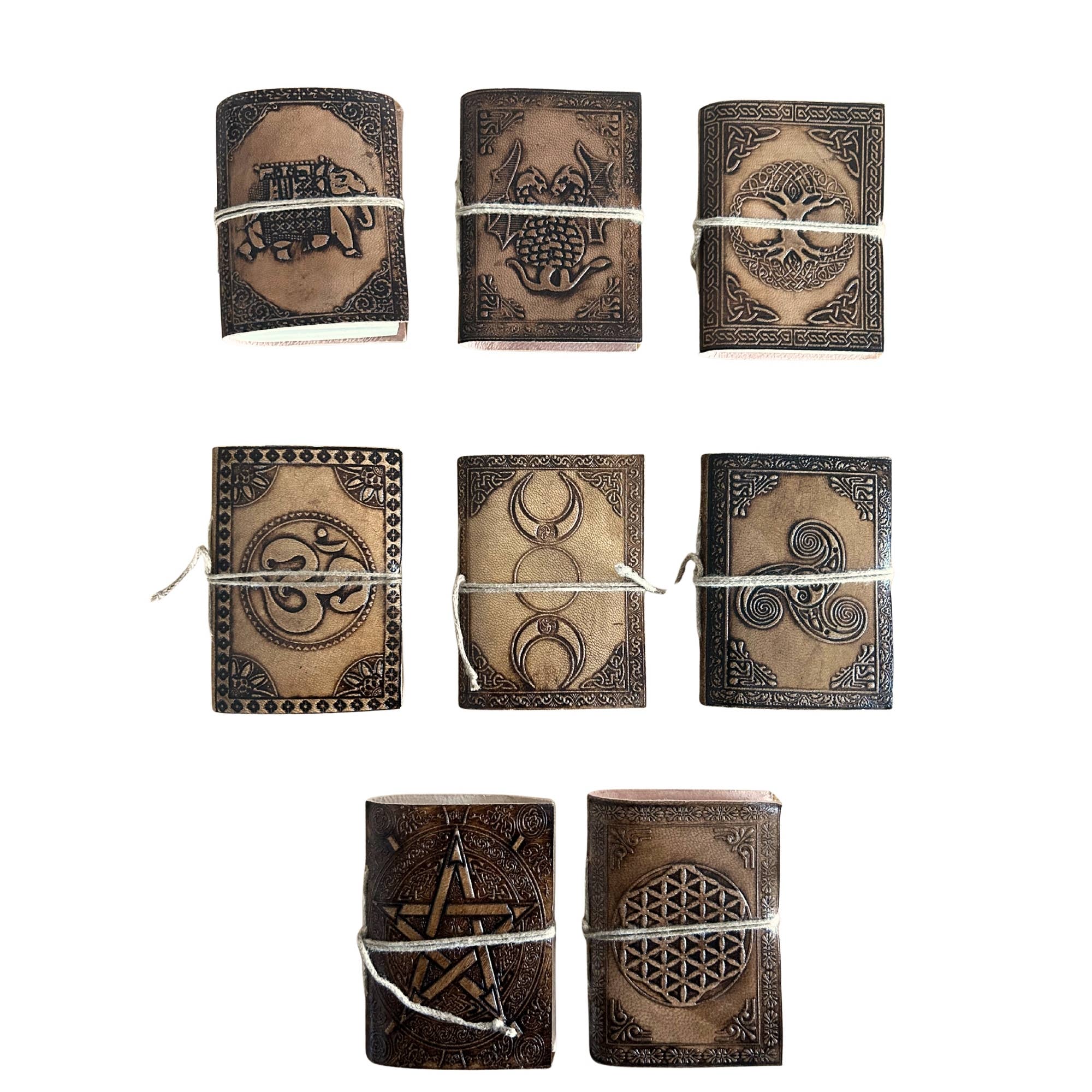 AW Artisan - Vente Journal intime - 8x Carnets en Cuir - Ésotérique Petits Assortis3