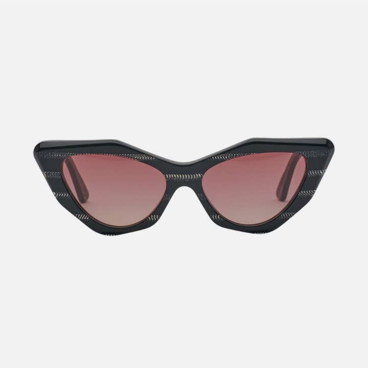 MOOKHI Bio-Acetate Gloss Black Devil | Rose Vital Gradient Lens for wholesale by Childe Eco Eyewear