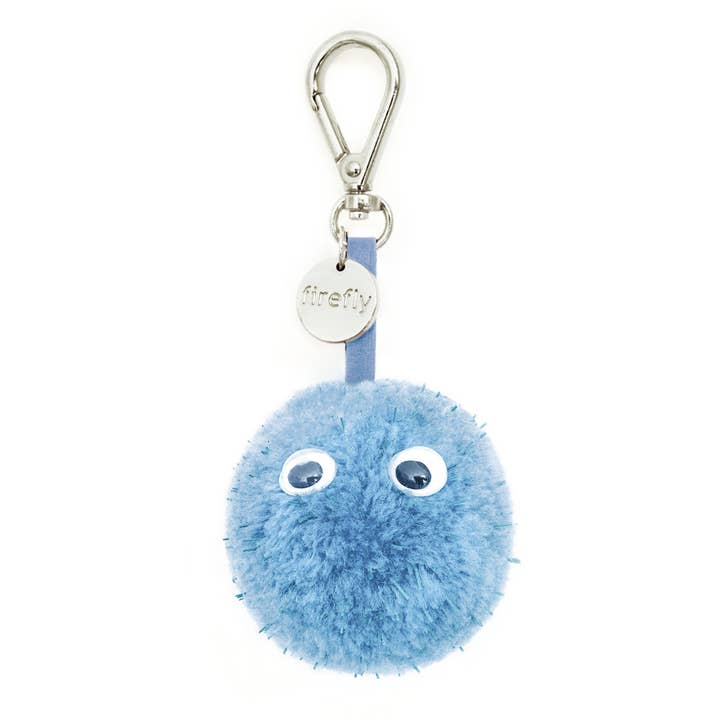 Reflective Pom Pom Ball - Baby Blue with Eyes for wholesale by Firefly Reflectors