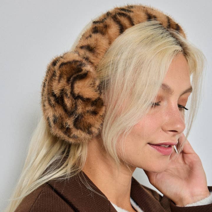 BYREN | ÉLINE L'ATELIER - Wholesale Earwarmers/Ear Muffs - Women's - Leopard faux fur earmuffs CC102