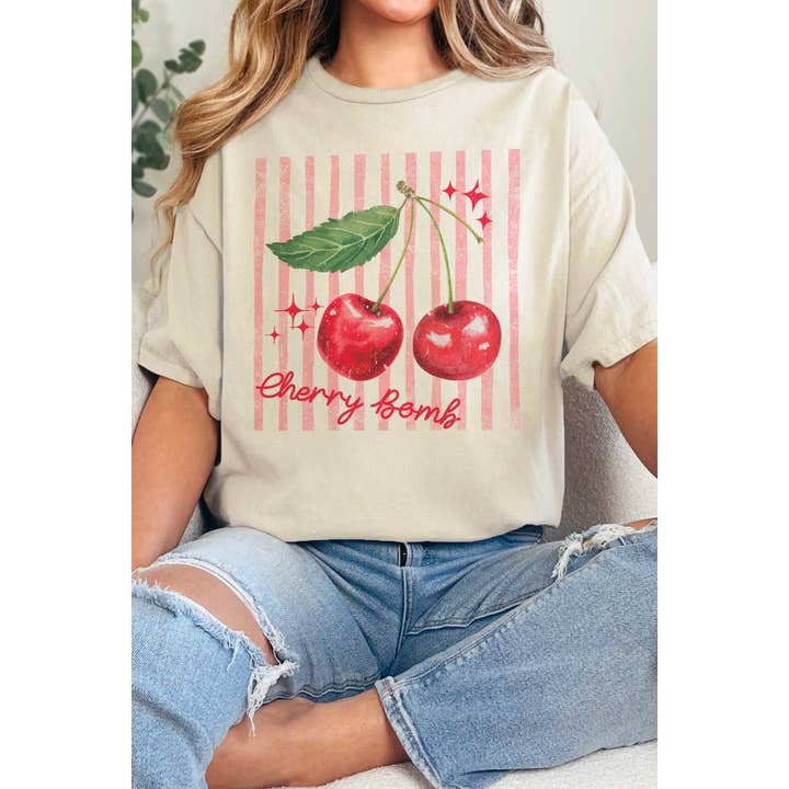 A. BLUSH CO - Wholesale T-Shirt (Graphic) - Women's - CHERRY BOMB Oversized Graphic Tee3