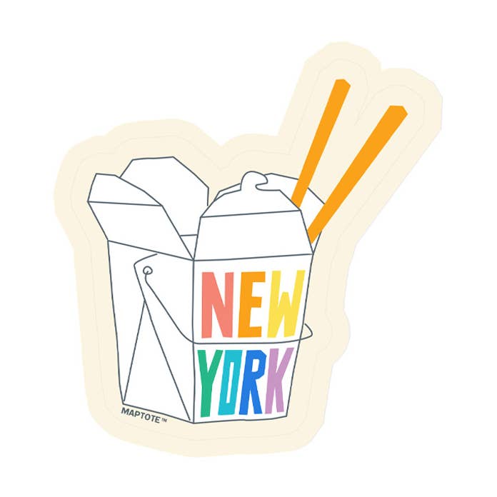 New York City Rainbow Takeout Box Sticker for wholesale by Maptote