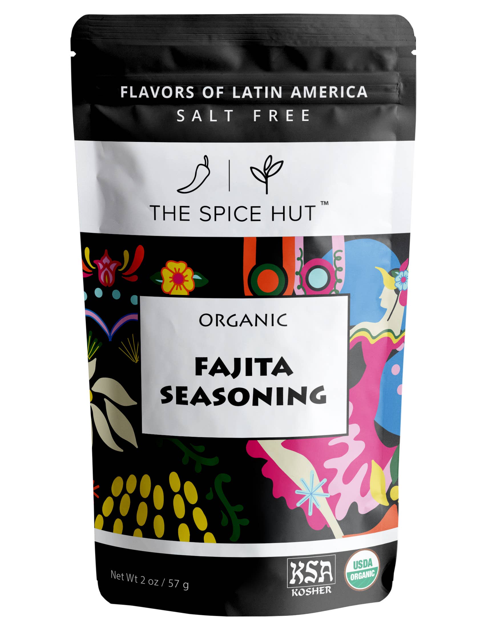 The Spice Hut - Vente Mélanges d'épices séchées - Assaisonnement pour fajita - Mélange d'épices biologique - 2 oz sans sel0