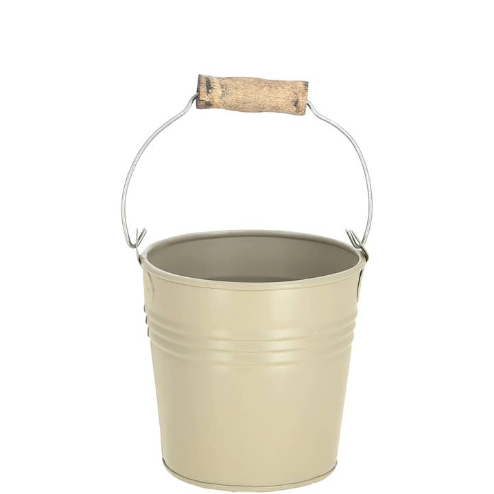 Vosteen - Wholesale Outdoor Ornament/Decor - Mito metal bucket, D10cm, H10cm, cream