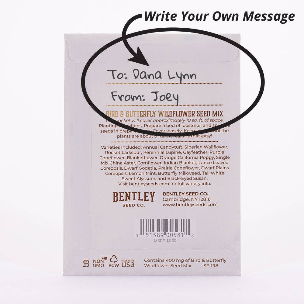 Bentley Seed Co. - Vente Étiquette cadeau - Étiquette cadeau de couronne de Noël avec oiseaux - Oiseau & Papillon Fleur sauvage5