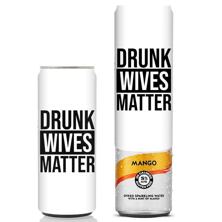 Beersy - Wholesale Drink Huggers & Koozies - "Drunk Wives Matter" Slim Can Cooler, Koozie, Can Holder