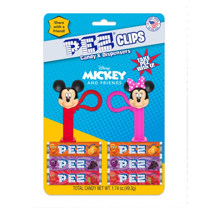 Pez Mini Clips - Mickey & Friends 12ct for wholesale by Grandpa Joe's Candy Shop